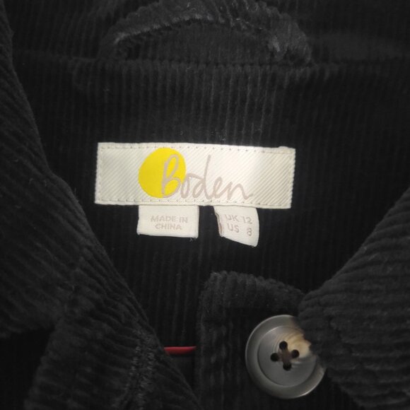 Boden Black Corduroy Cropped Friends Gilmore Y2k Dark Academia Trucker Jacket - Picture 3 of 12